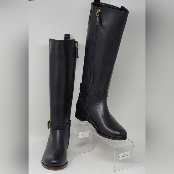 Ralph Lauren Shoes - Ralph Lauren Blayke Buckled Riding Boots Black Saddle Women's Size 5.5 New